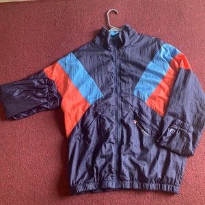 Champion Windbreaker, Bright Salmon/ Baby Blue , Size XL